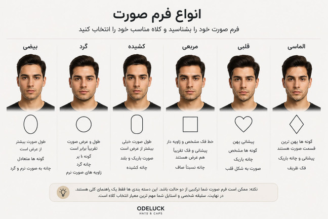 چه کلاهی به فرم صورت شما میآید؟ راهنمای انتخاب کلاه کپ بر اساس فرم صورت