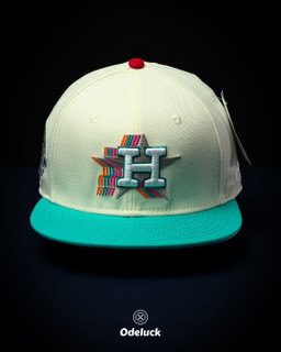 کلاه کپ بک فیت نیو ارا HOUSTON ASTROS 45TH ANNIVERSARY شیری آبی تیفانی نمای روبرو
